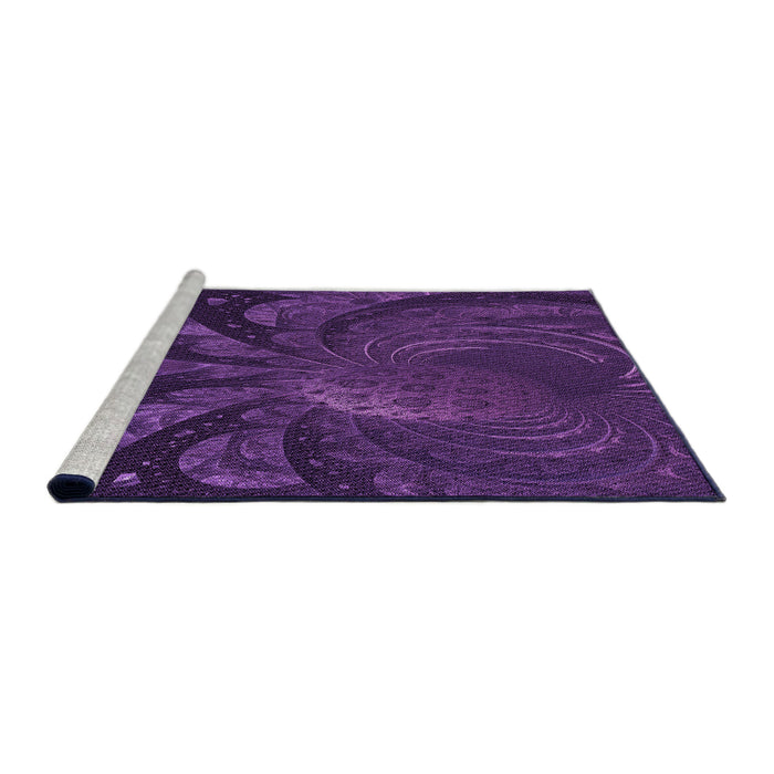 Sideview of Machine Washable Transitional Jasmine Purple Rug, wshpat1361pur