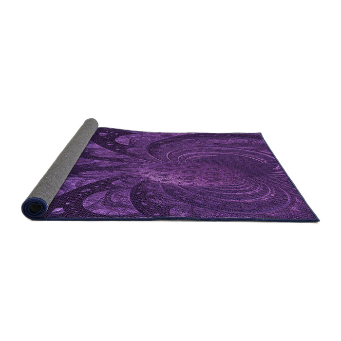 Thickness of Patterned Jasmine Purple Rug, pat1361pur