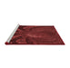 Sideview of Machine Washable Transitional Crimson Red Rug, wshpat1361rd