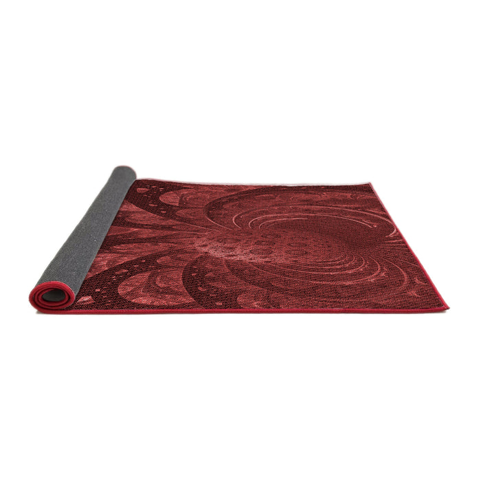 Thickness of Patterned Crimson Red Rug, pat1361rd