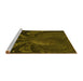 Sideview of Machine Washable Transitional Dark Yellow Green Rug, wshpat1361yw