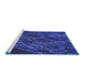 Sideview of Machine Washable Transitional Denim Dark Blue Rug, wshpat1362blu