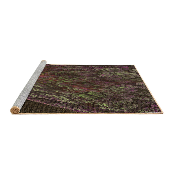 Sideview of Machine Washable Transitional Night Red Rug, wshpat1362brn