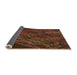 Thickness of Patterned Mahogany Brown Rug, pat1362org