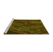 Sideview of Machine Washable Transitional Dark Yellow Green Rug, wshpat1362yw