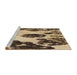 Sideview of Machine Washable Transitional Yellow Rug, wshpat1363brn