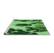 Sideview of Machine Washable Transitional Deep Emerald Green Rug, wshpat1363grn