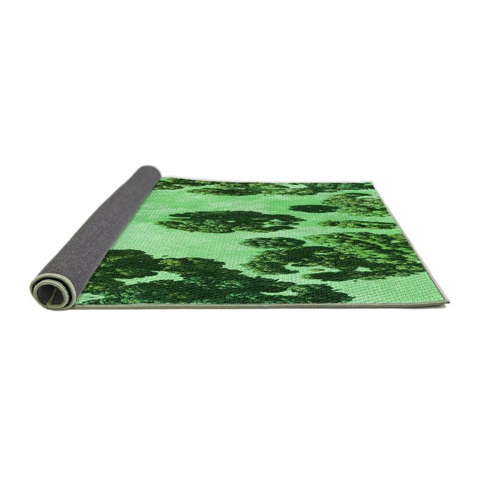 Thickness of Patterned Deep Emerald Green Rug, pat1363grn