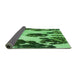 Thickness of Patterned Deep Emerald Green Rug, pat1363grn