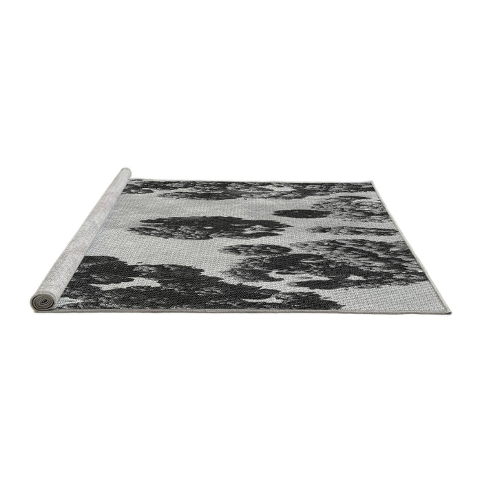 Sideview of Machine Washable Transitional Silver Gray Rug, wshpat1363gry
