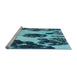 Sideview of Machine Washable Transitional Blue Rug, wshpat1363lblu