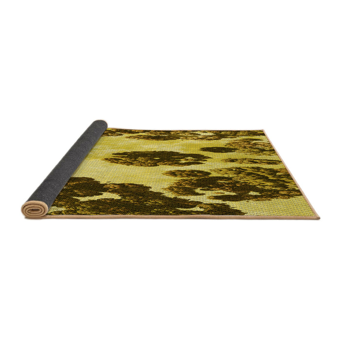 Thickness of Patterned Bright Gold Yellow Rug, pat1363yw