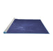 Sideview of Machine Washable Transitional Royal Blue Rug, wshpat1364blu