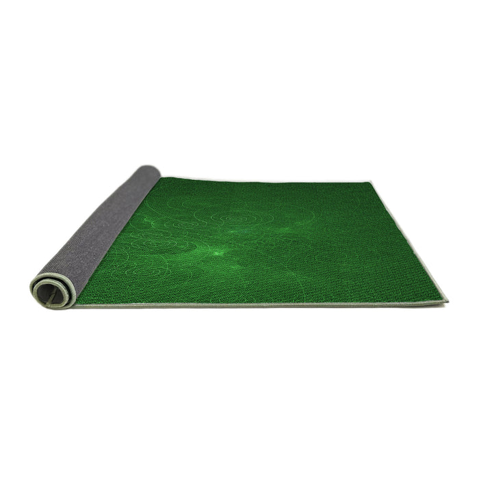 Thickness of Patterned Deep Emerald Green Rug, pat1364grn