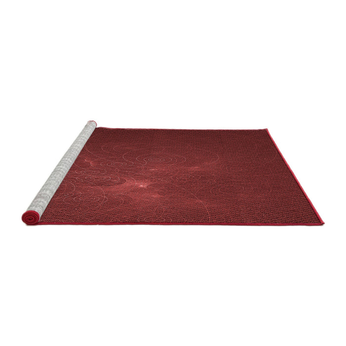 Sideview of Machine Washable Transitional Cranberry Red Rug, wshpat1364rd