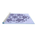 Sideview of Machine Washable Transitional Lavender Blue Rug, wshpat1365blu