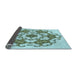 Thickness of Patterned Sea Green Rug, pat1365lblu