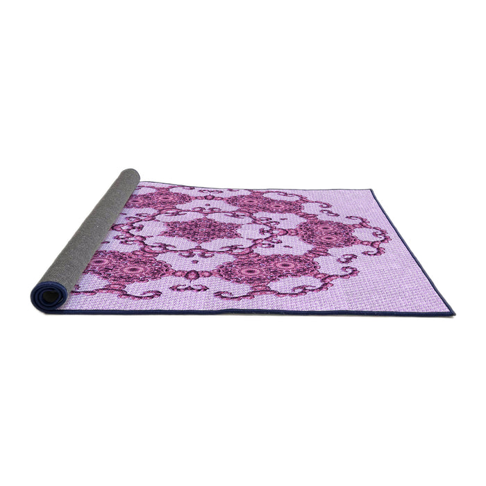 Thickness of Patterned Medium Orchid Purple Rug, pat1365pur