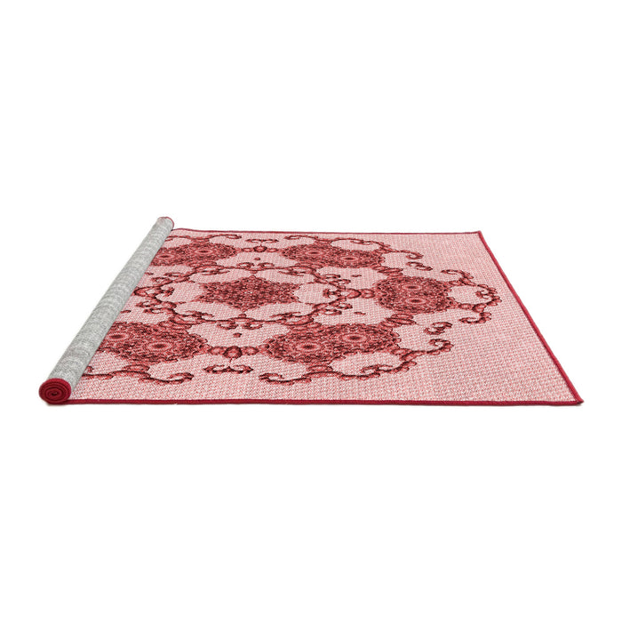 Sideview of Machine Washable Transitional Red Rug, wshpat1365rd