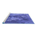 Sideview of Machine Washable Transitional Sky Blue Rug, wshpat1366blu