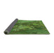 Thickness of Patterned Green Rug, pat1366grn