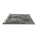 Sideview of Machine Washable Transitional Grey Gray Rug, wshpat1366gry