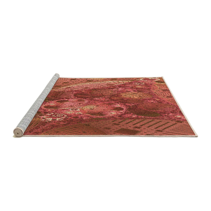 Sideview of Machine Washable Transitional Bright Orange Rug, wshpat1366org