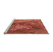 Sideview of Machine Washable Transitional Bright Orange Rug, wshpat1366org