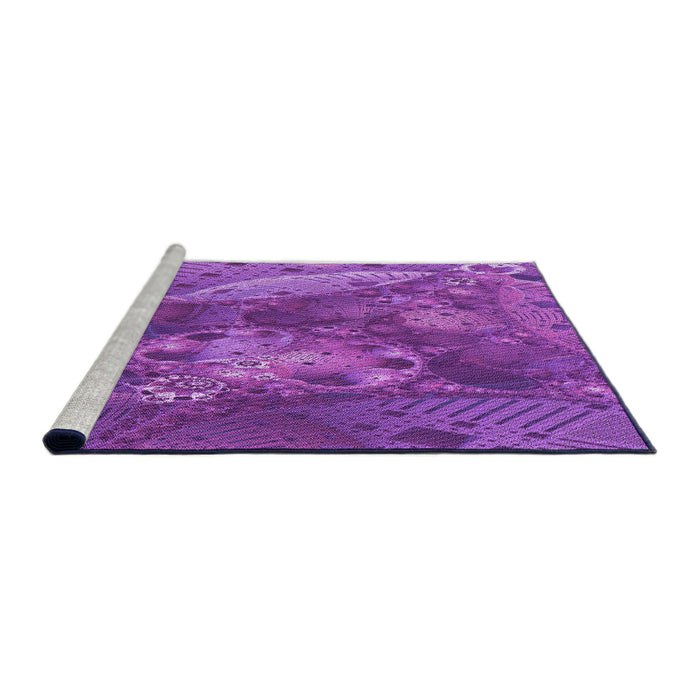 Sideview of Machine Washable Transitional Crimson Purple Rug, wshpat1366pur