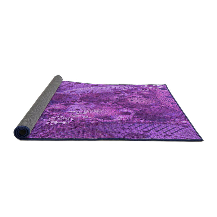 Thickness of Patterned Crimson Purple Rug, pat1366pur
