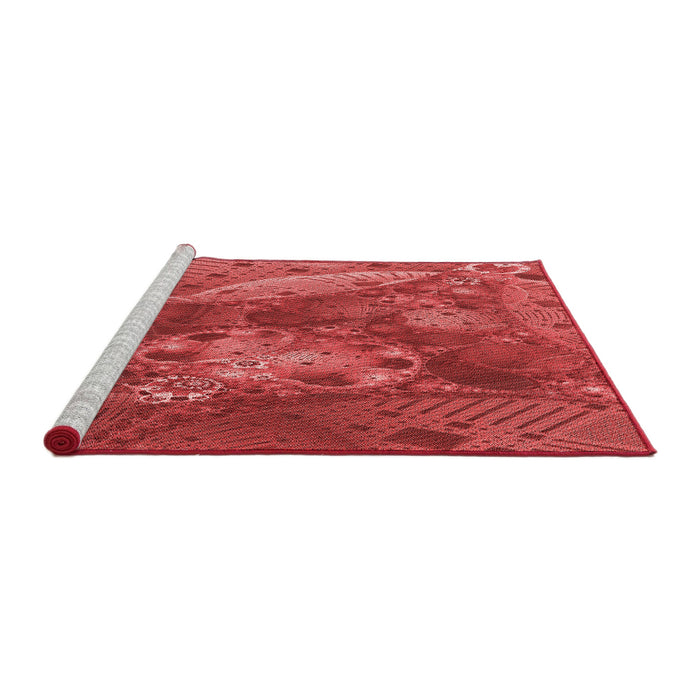 Sideview of Machine Washable Transitional Red Rug, wshpat1366rd