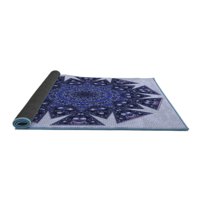 Thickness of Patterned Blue Rug, pat1367blu