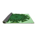 Thickness of Patterned Deep Emerald Green Rug, pat1367grn