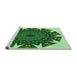 Sideview of Machine Washable Transitional Deep Emerald Green Rug, wshpat1367grn