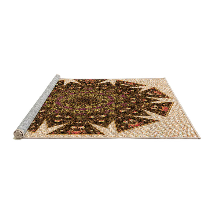Sideview of Machine Washable Transitional Red Brown Rug, wshpat1367org