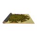 Thickness of Patterned Chrome Gold Yellow Rug, pat1367yw