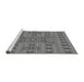 Sideview of Machine Washable Transitional Grey Gray Rug, wshpat1368gry