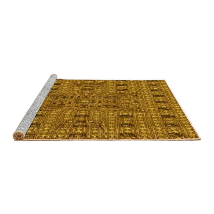 Sideview of Machine Washable Transitional Mahogany Brown Rug, wshpat1368yw