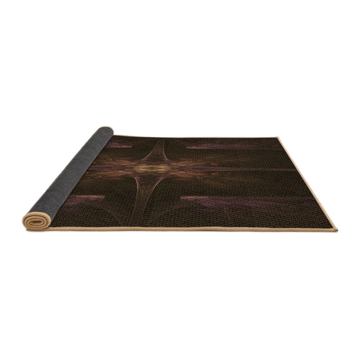 Thickness of Patterned Midnight Gray Rug, pat1369brn