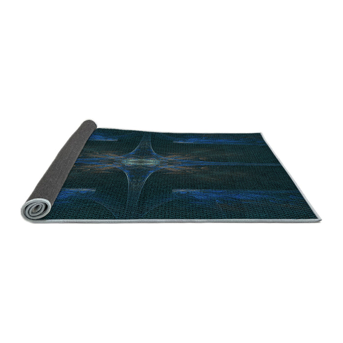 Thickness of Patterned Blue Rug, pat1369lblu