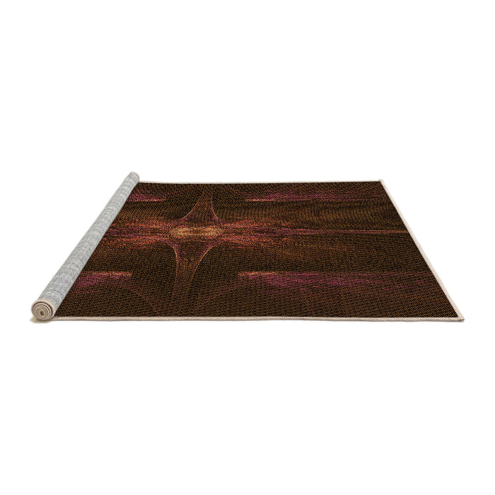 Sideview of Machine Washable Transitional Red Brown Rug, wshpat1369org