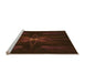 Sideview of Machine Washable Transitional Red Brown Rug, wshpat1369org