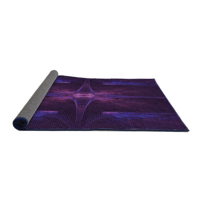 Thickness of Patterned Deep Purple Rug, pat1369pur