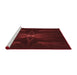 Sideview of Machine Washable Transitional Saffron Red Rug, wshpat1369rd