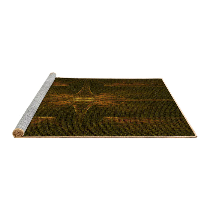 Sideview of Machine Washable Transitional Dark Bronze Brown Rug, wshpat1369yw