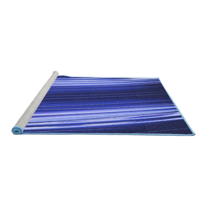 Sideview of Machine Washable Transitional Light Slate Blue Rug, wshpat137blu