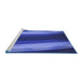 Sideview of Machine Washable Transitional Light Slate Blue Rug, wshpat137blu