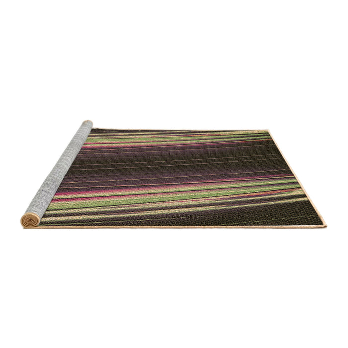 Sideview of Machine Washable Transitional Burgundy Brown Rug, wshpat137brn