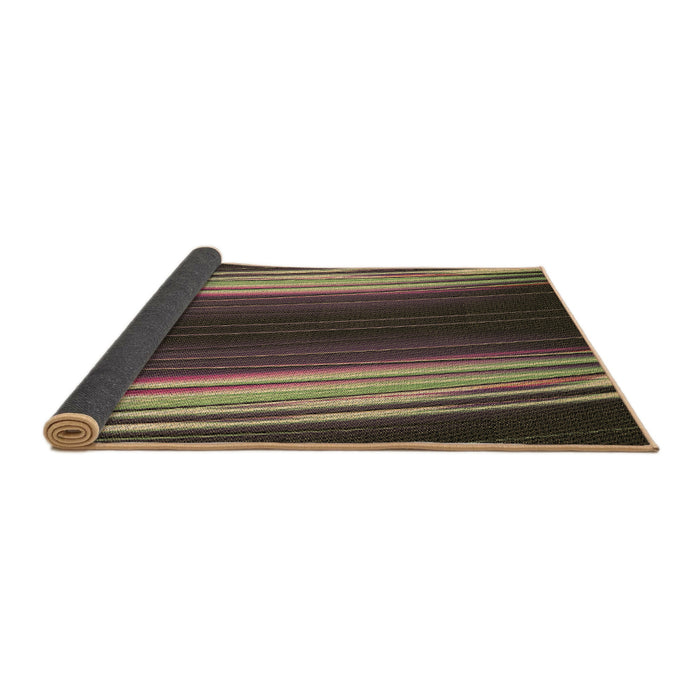 Thickness of Patterned Burgundy Brown Rug, pat137brn