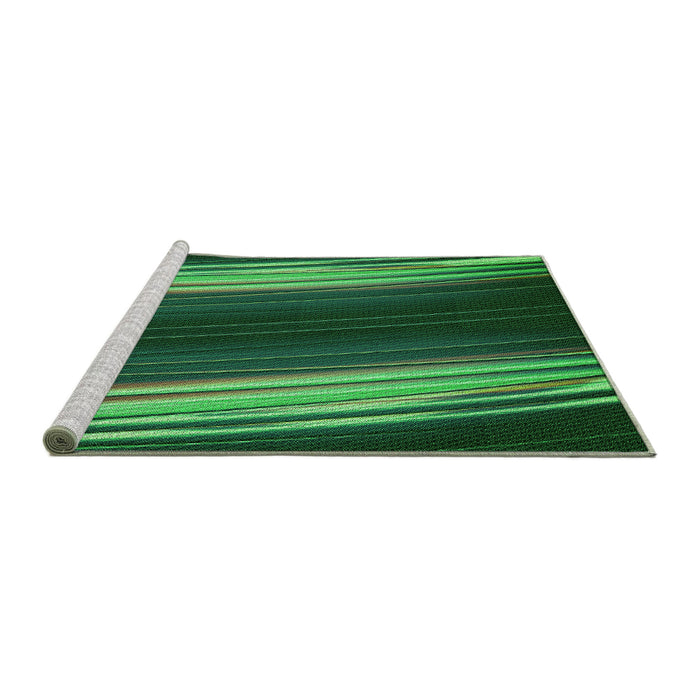 Sideview of Machine Washable Transitional Dark Forest Green Rug, wshpat137grn